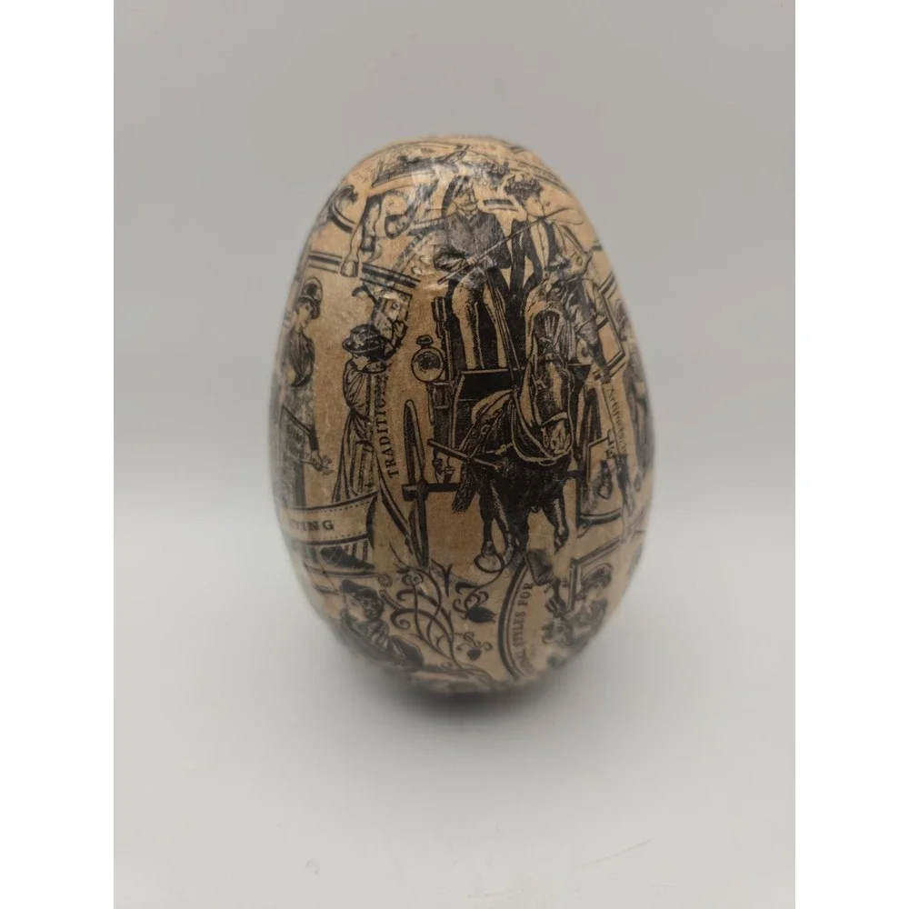 Vintage Victorian Style Large Decoupage Egg Figure - Anytime Decor